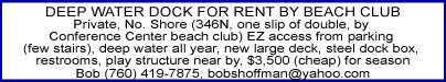 Dock for rent ad graphic.